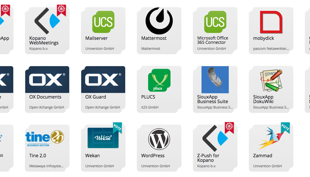Univention Third Party App Charts in December