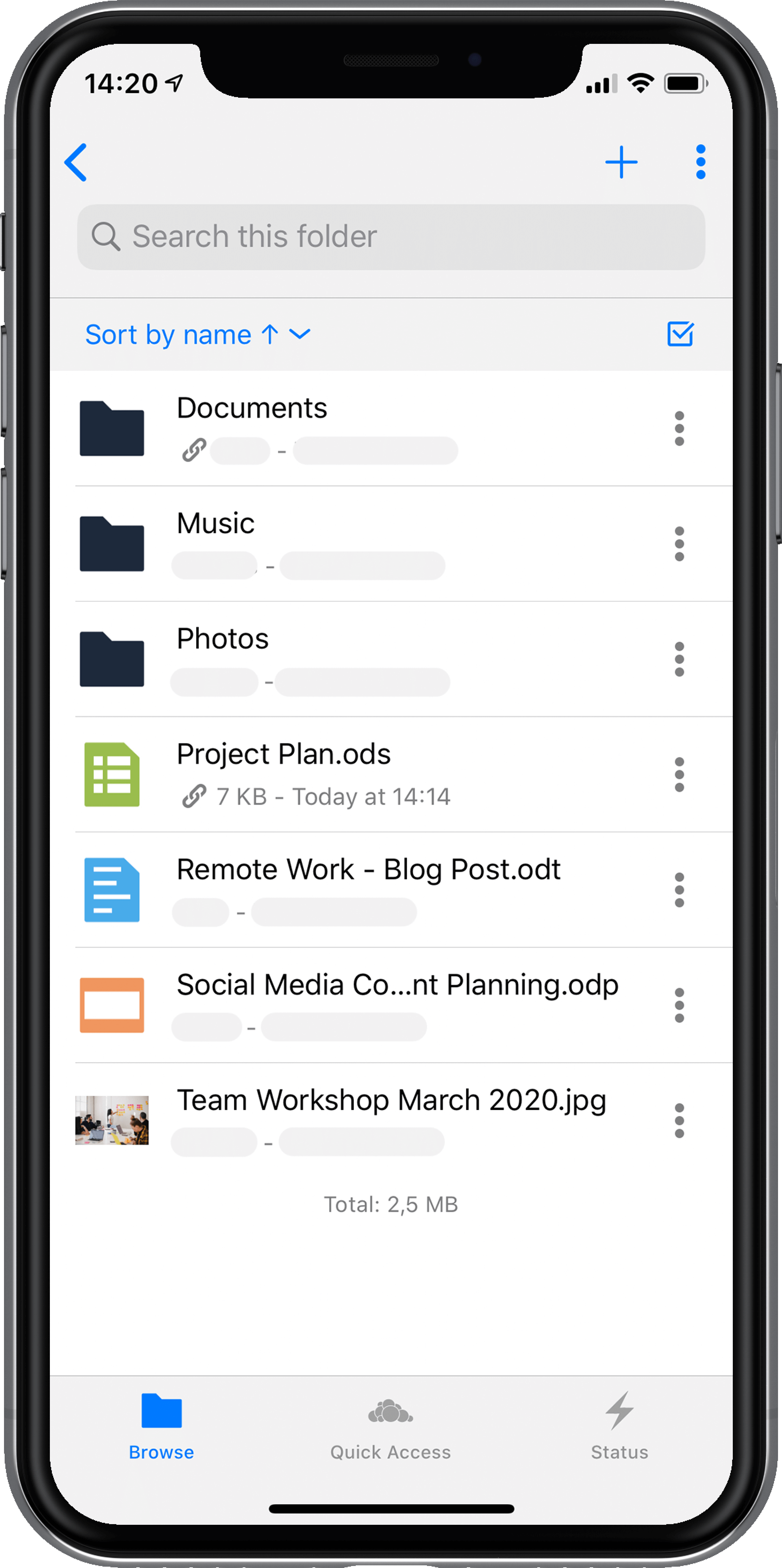 ownCloud mobile app